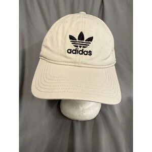 Adidas Hat Cap Strap Back White Black Trefoil Embroidered‎ Classic Mens Logo